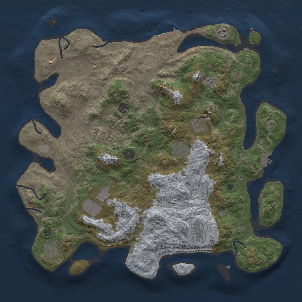 Rust Map: Procedural Map, Size: 4300, Seed: 55634322, 18 Monuments