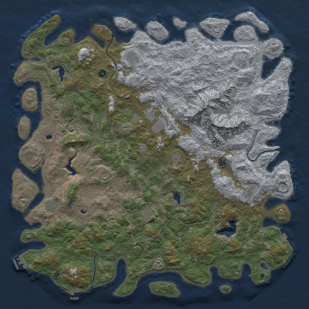 Rust Map: Procedural Map, Size: 6000, Seed: 2568459, 17 Monuments