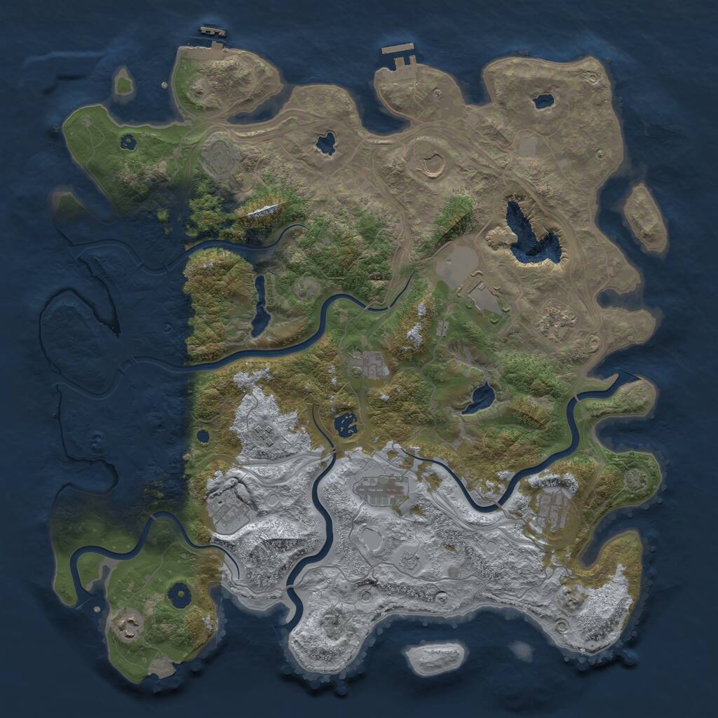 Rust Map: Procedural Map, Size: 4500, Seed: 6896969, 17 Monuments