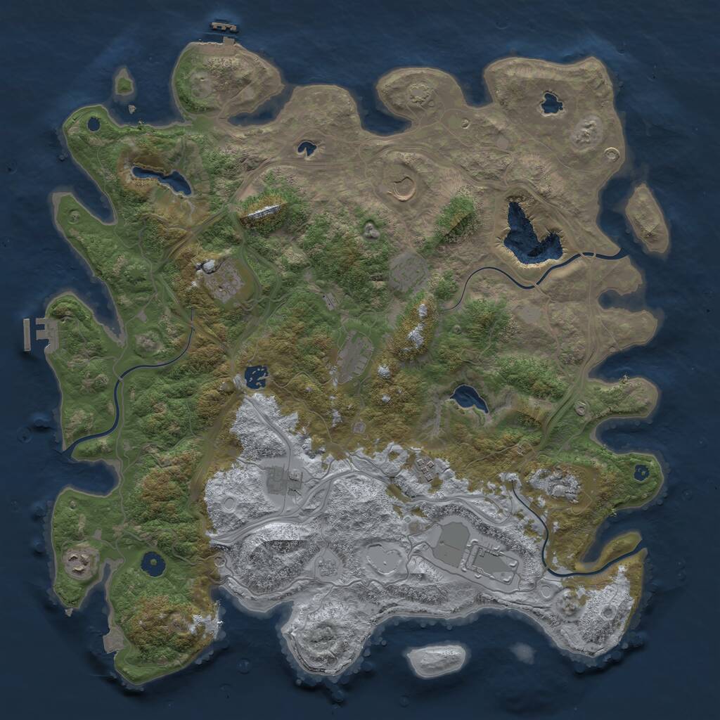Rust Map: Procedural Map, Size: 4500, Seed: 6896969, 16 Monuments
