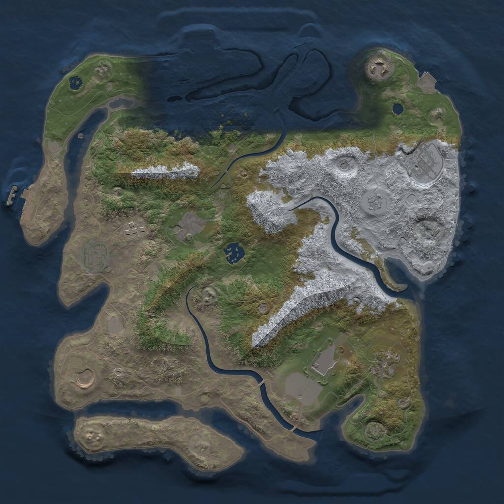 Rust Map: Procedural Map, Size: 3750, Seed: 8236, 15 Monuments