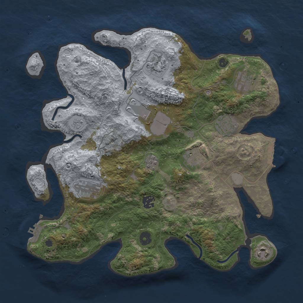 Rust Map: Procedural Map, Size: 3500, Seed: 655930491, 15 Monuments