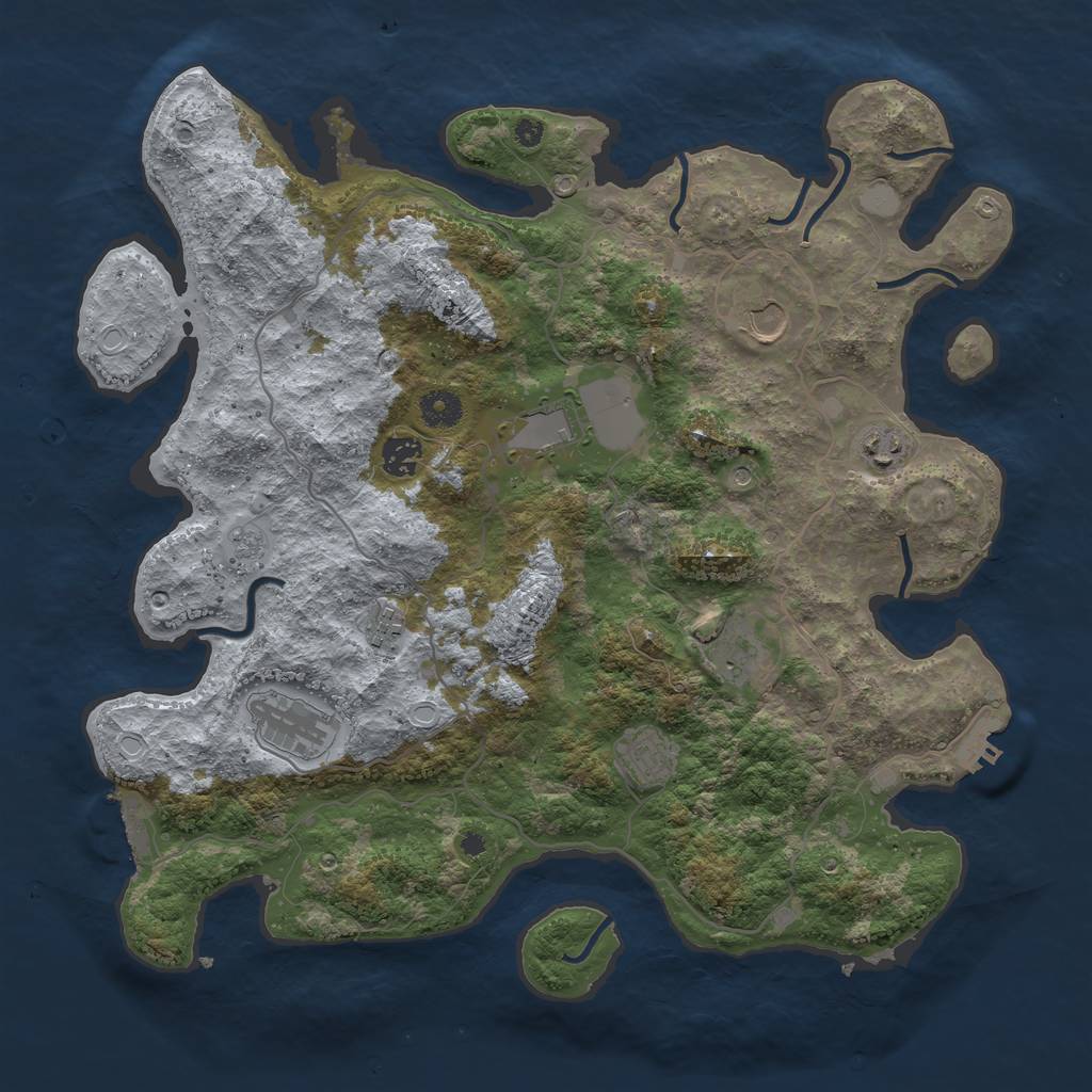 Rust Map: Procedural Map, Size: 4000, Seed: 3556984, 15 Monuments