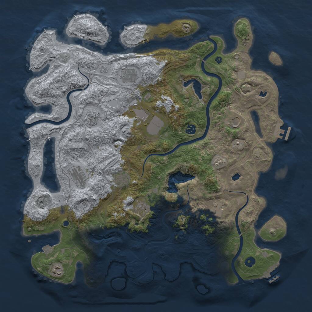 Rust Map: Procedural Map, Size: 4500, Seed: 4548, 17 Monuments