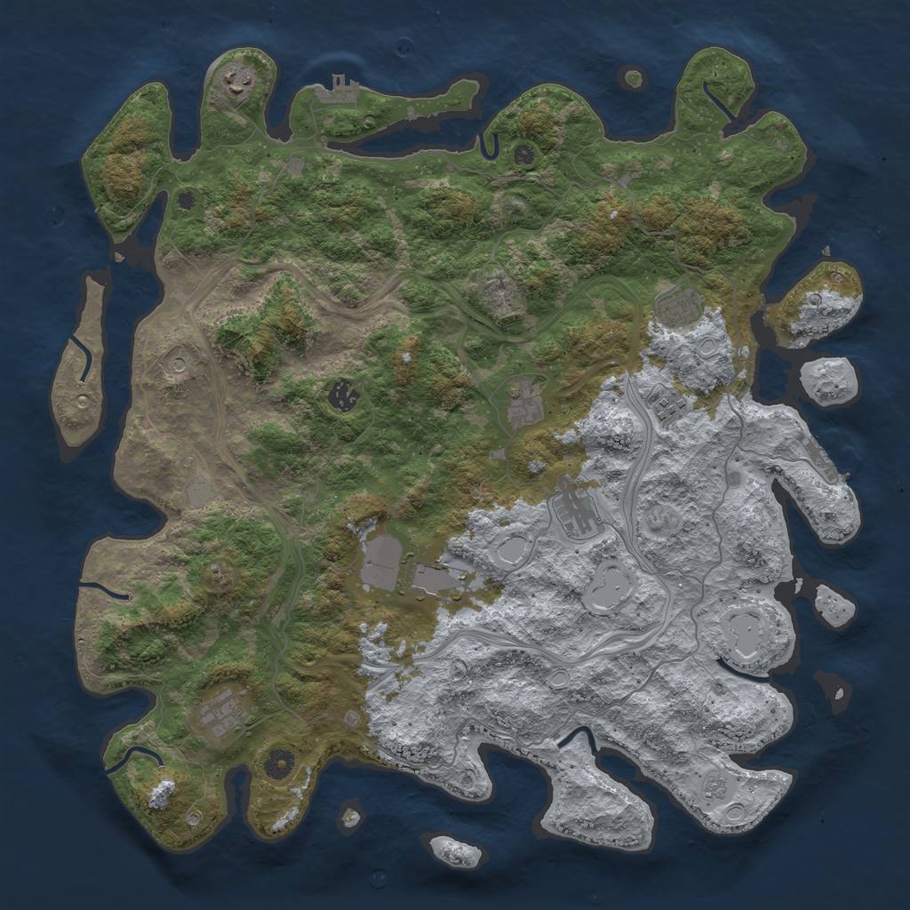 Rust Map: Procedural Map, Size: 4500, Seed: 364204744, 15 Monuments