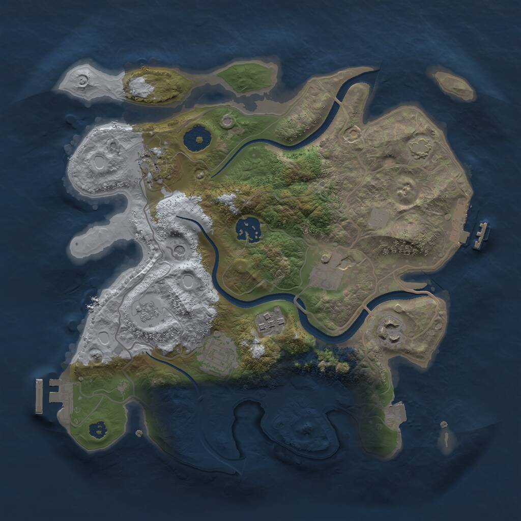 Rust Map: Procedural Map, Size: 3000, Seed: 5469381, 12 Monuments
