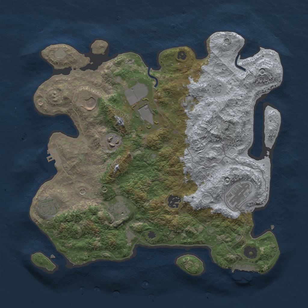 Rust Map: Procedural Map, Size: 3500, Seed: 9825060, 14 Monuments