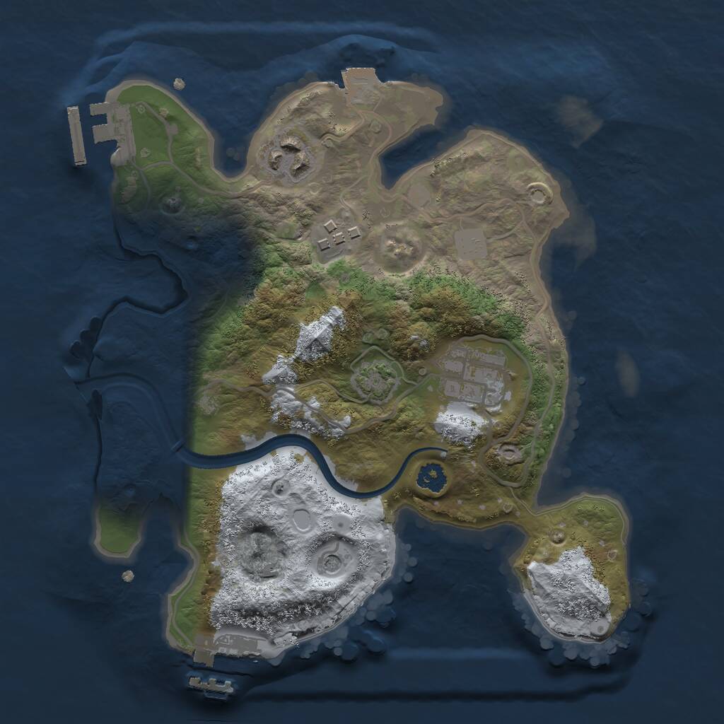 Rust Map: Procedural Map, Size: 2500, Seed: 6896969, 8 Monuments