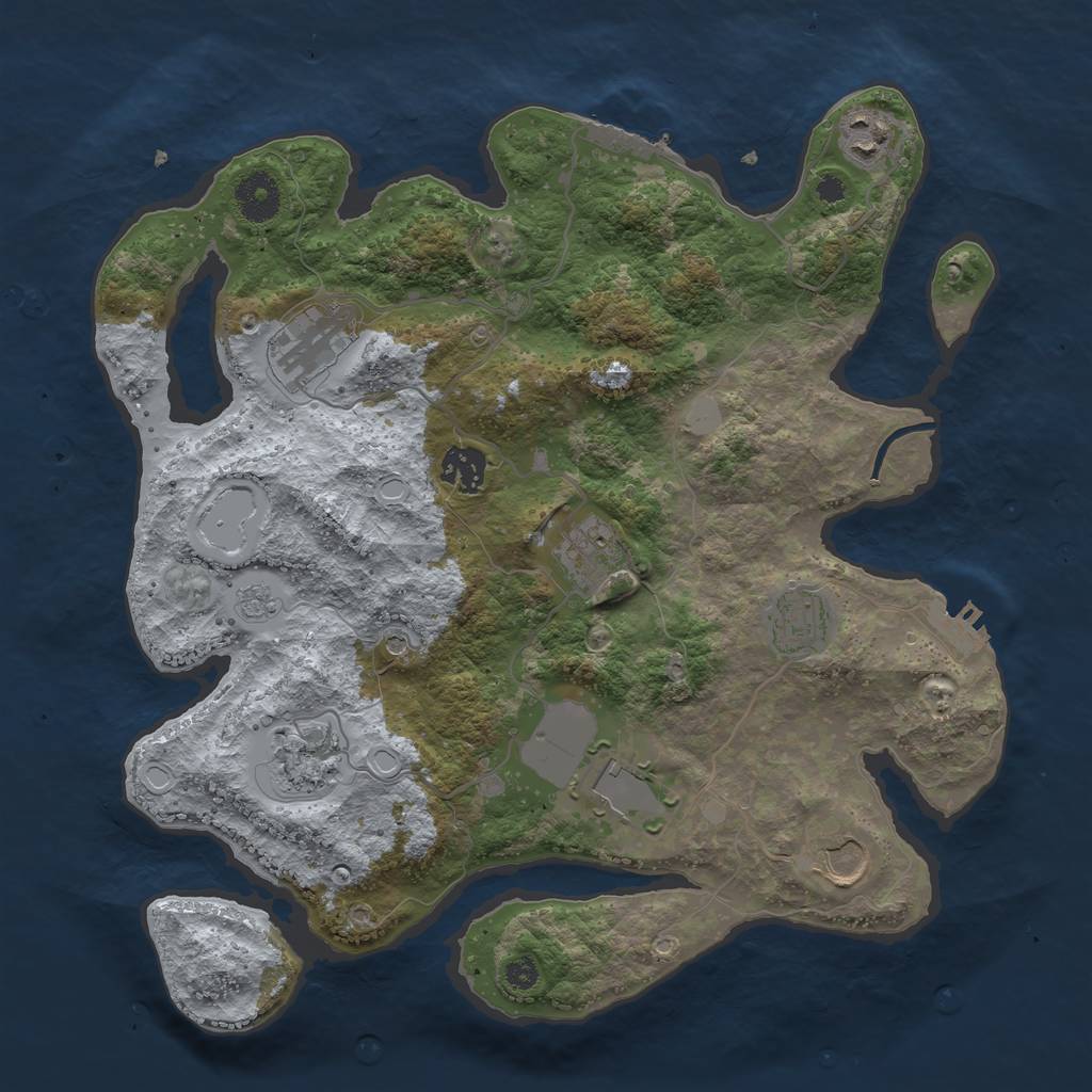 Rust Map: Procedural Map, Size: 3500, Seed: 140423, 15 Monuments
