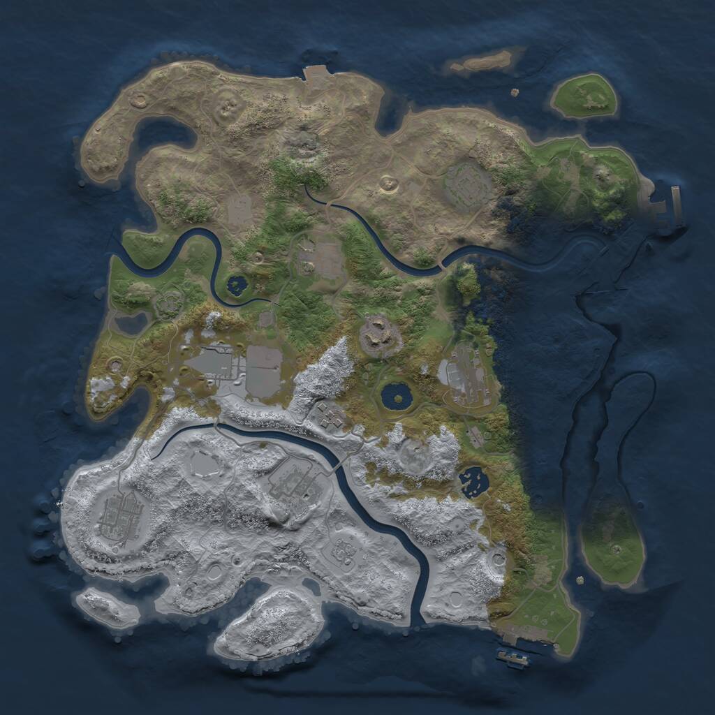 Rust Map: Procedural Map, Size: 3600, Seed: 237241357, 15 Monuments