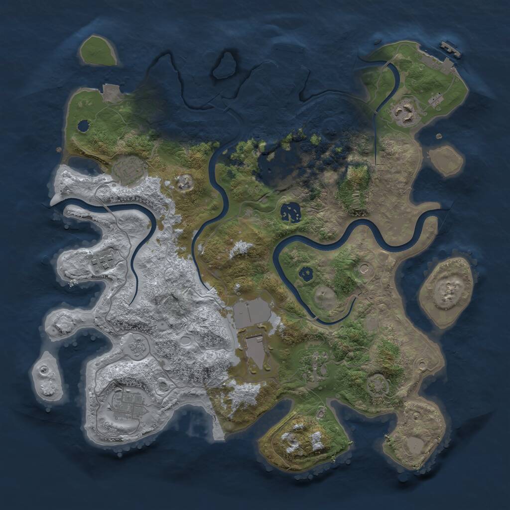 Rust Map: Procedural Map, Size: 3575, Seed: 6812090, 14 Monuments