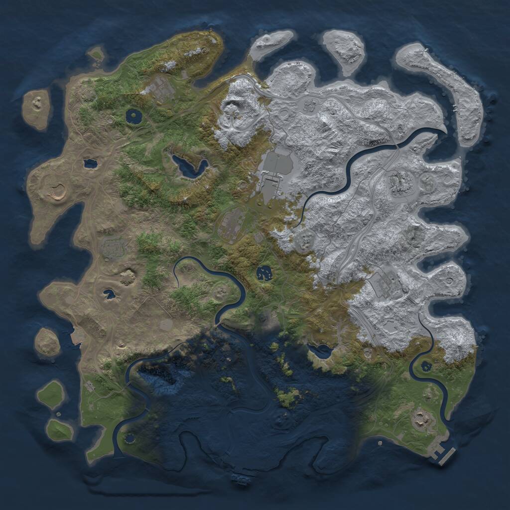 Rust Map: Procedural Map, Size: 4750, Seed: 123, 17 Monuments