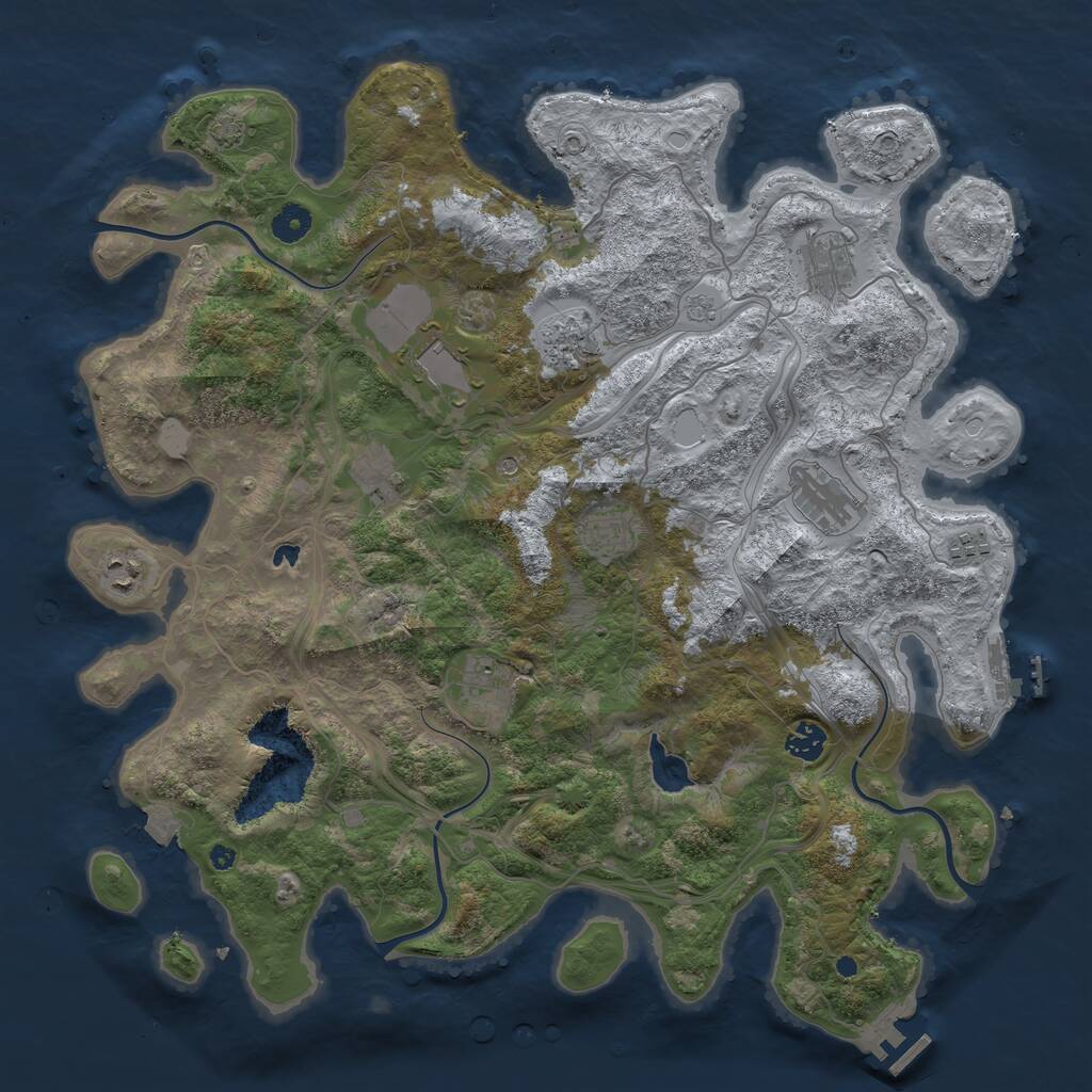Rust Map: Procedural Map, Size: 4250, Seed: 1956888769, 16 Monuments