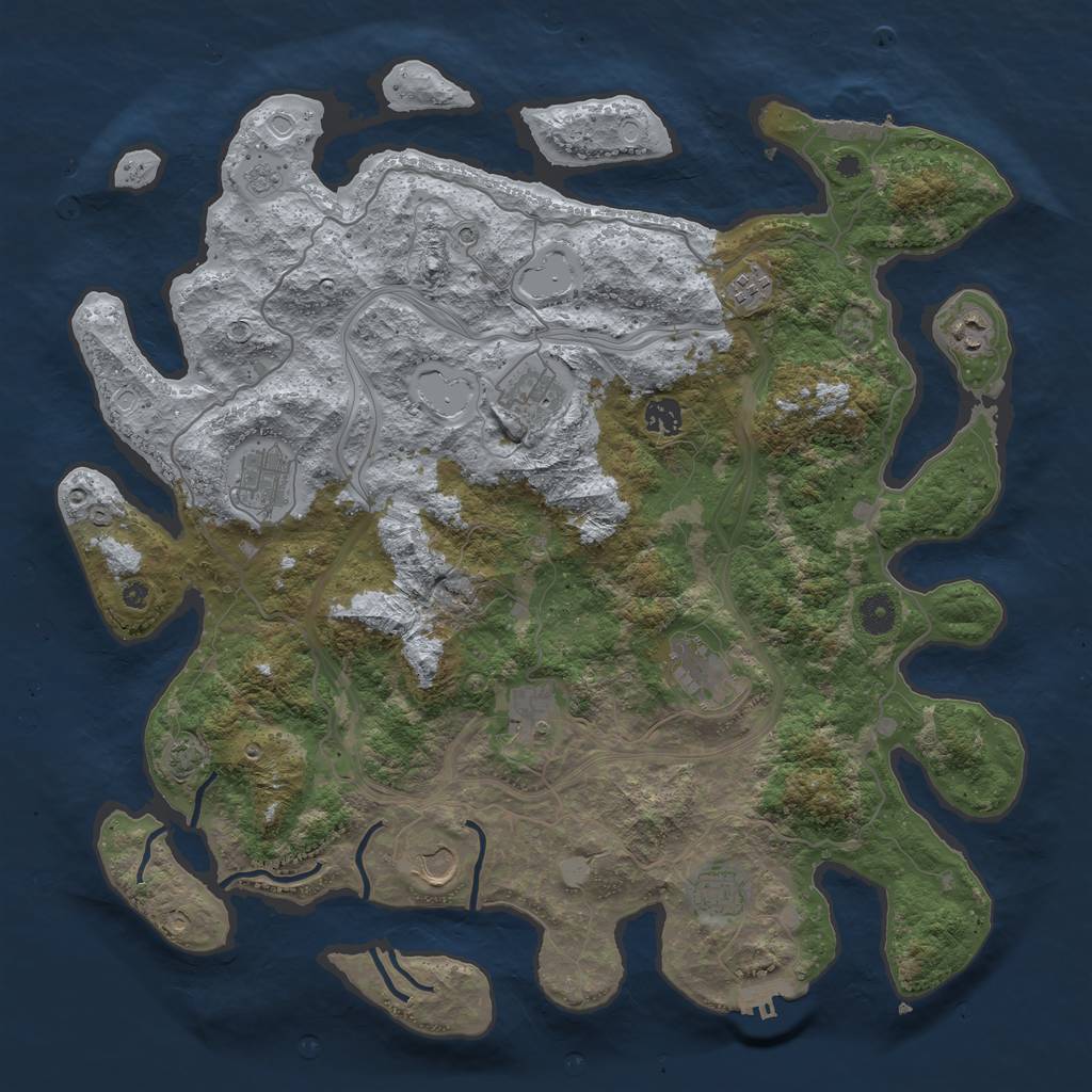 Rust Map: Procedural Map, Size: 4250, Seed: 948075735, 17 Monuments