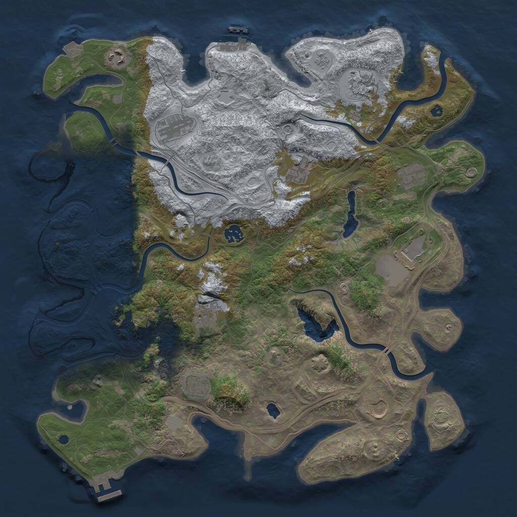Rust Map: Procedural Map, Size: 4250, Seed: 371742, 17 Monuments