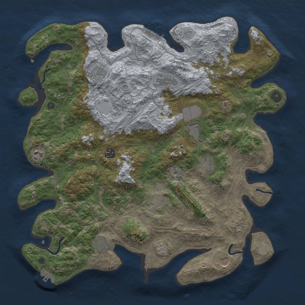 Rust Map: Procedural Map, Size: 4250, Seed: 371742, 17 Monuments