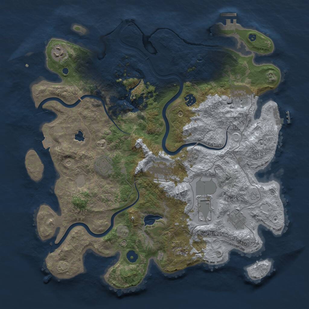 Rust Map: Procedural Map, Size: 4000, Seed: 751316332, 15 Monuments