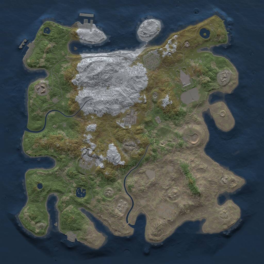 Rust Map: Procedural Map, Size: 3800, Seed: 585071, 15 Monuments