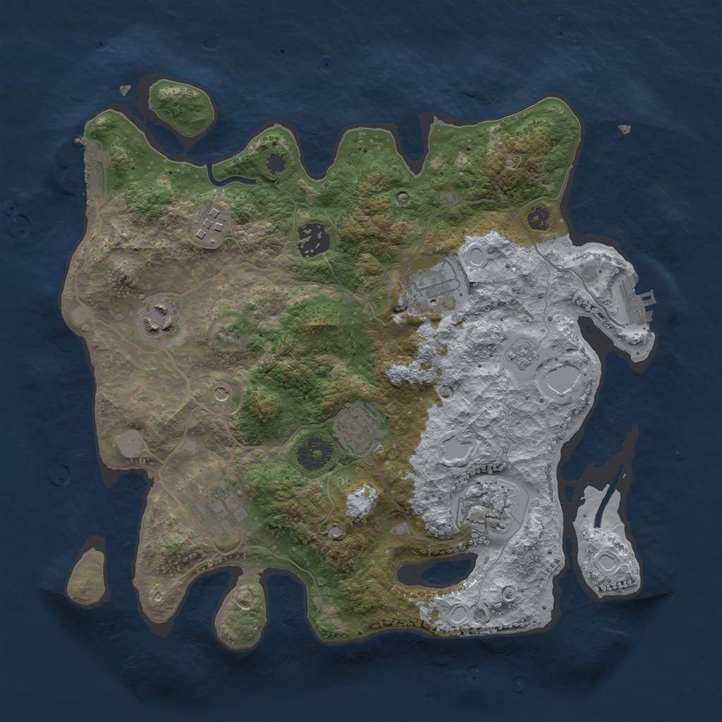 Rust Map: Procedural Map, Size: 3205, Seed: 175262753, 14 Monuments