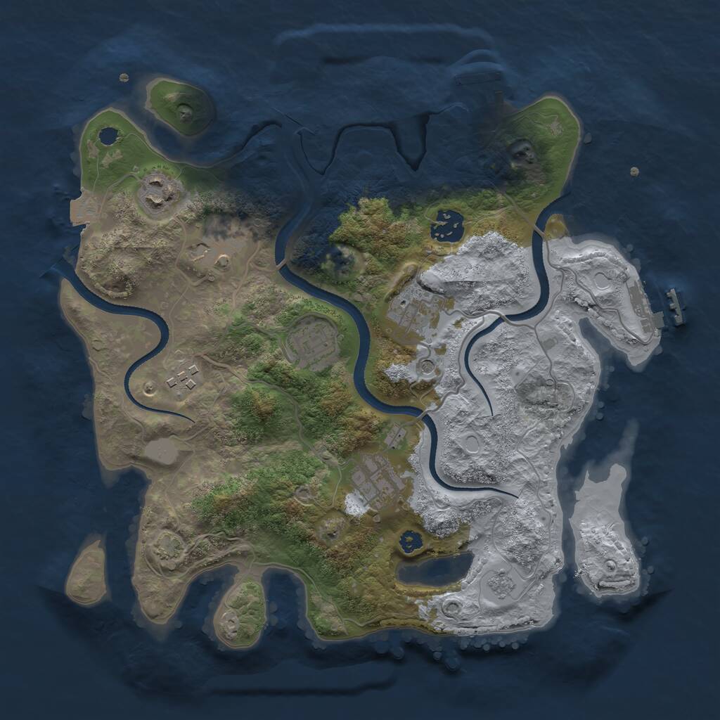 Rust Map: Procedural Map, Size: 3205, Seed: 175262753, 13 Monuments