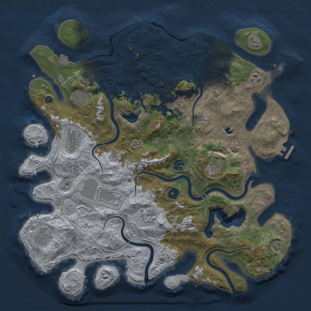 Rust Map: Procedural Map, Size: 4250, Seed: 483351945, 15 Monuments