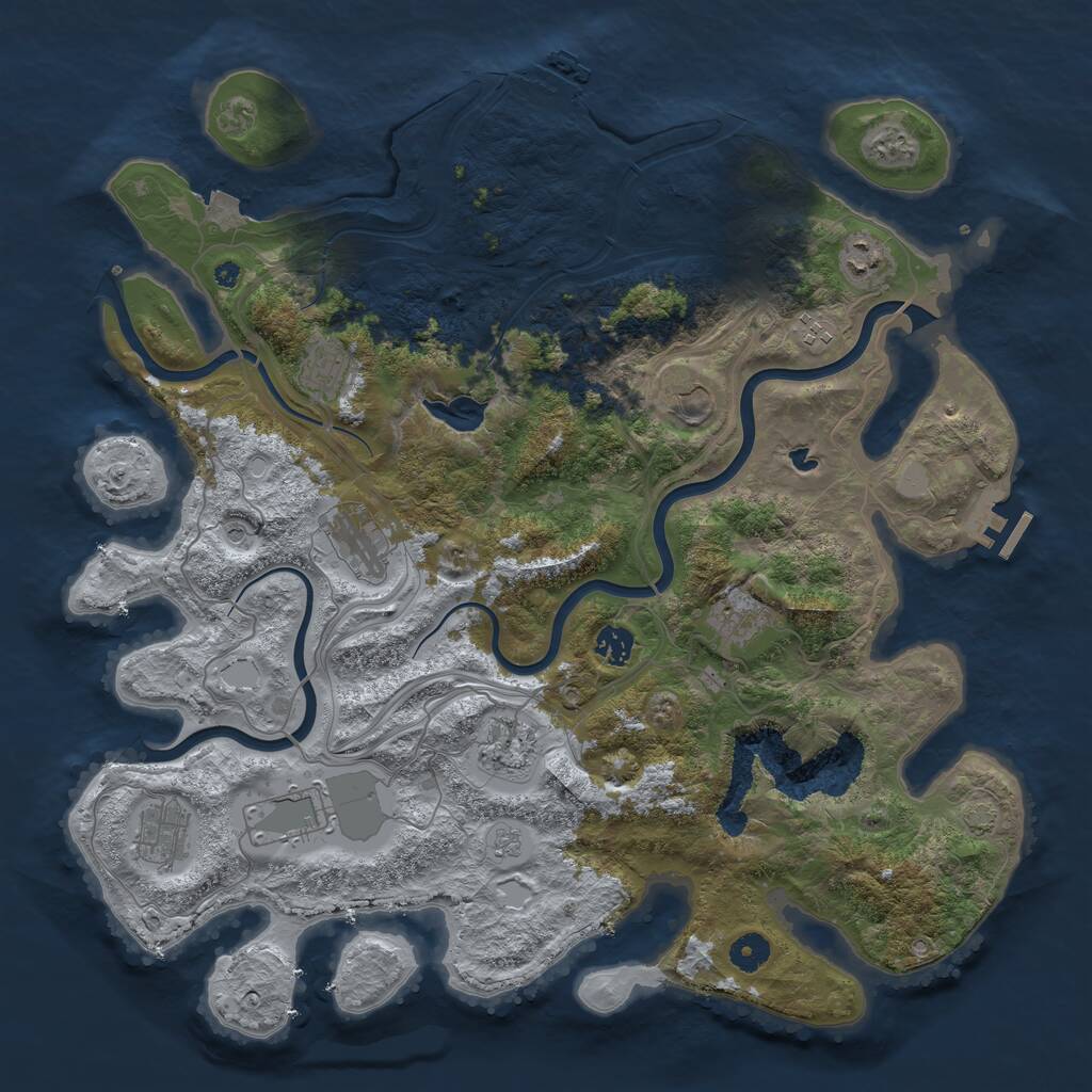 Rust Map: Procedural Map, Size: 4250, Seed: 483351945, 16 Monuments