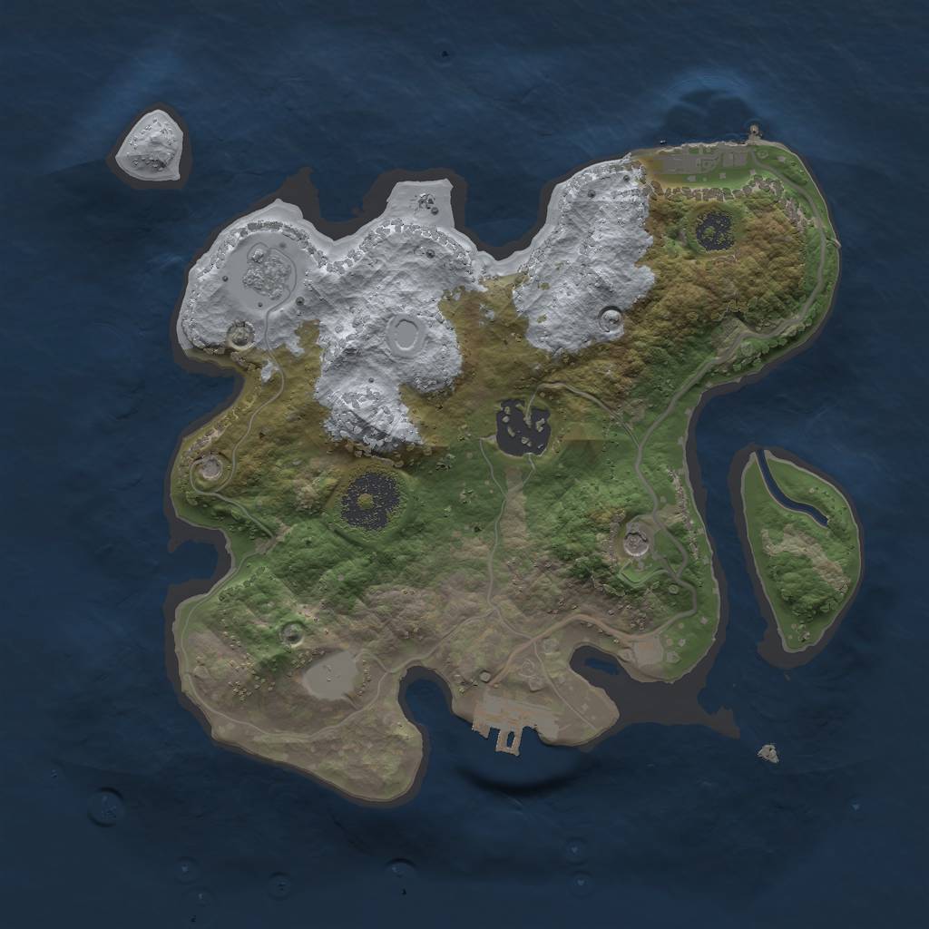 Rust Map: Procedural Map, Size: 2400, Seed: 819358997, 8 Monuments