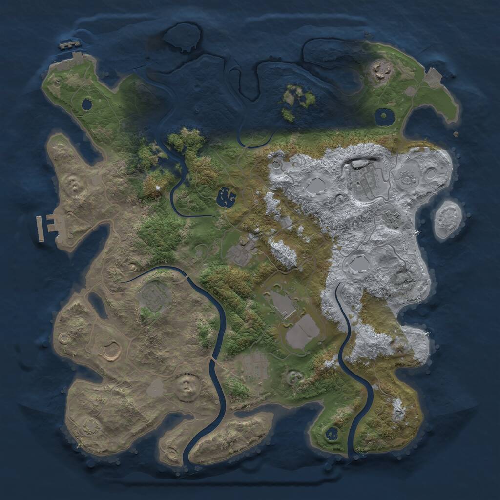 Rust Map: Procedural Map, Size: 3850, Seed: 806326258, 15 Monuments