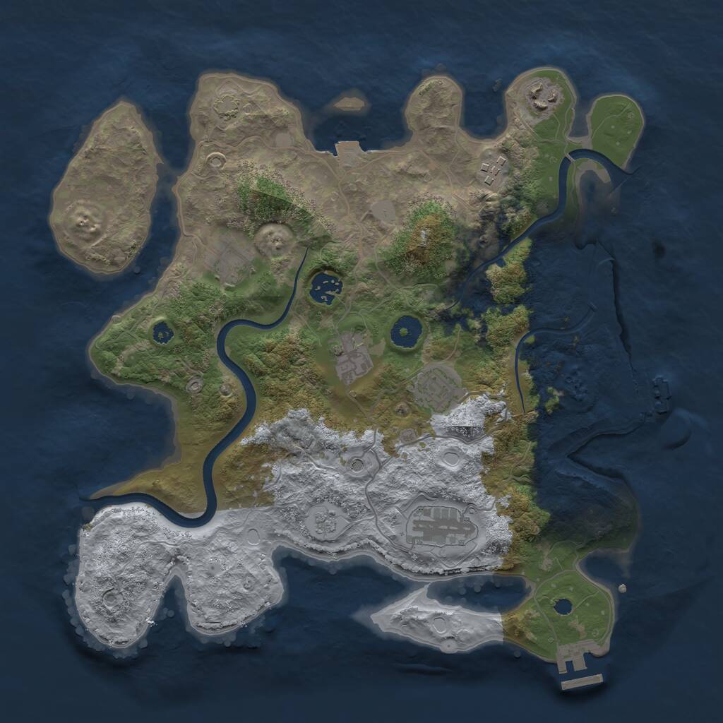 Rust Map: Procedural Map, Size: 3500, Seed: 6226, 13 Monuments