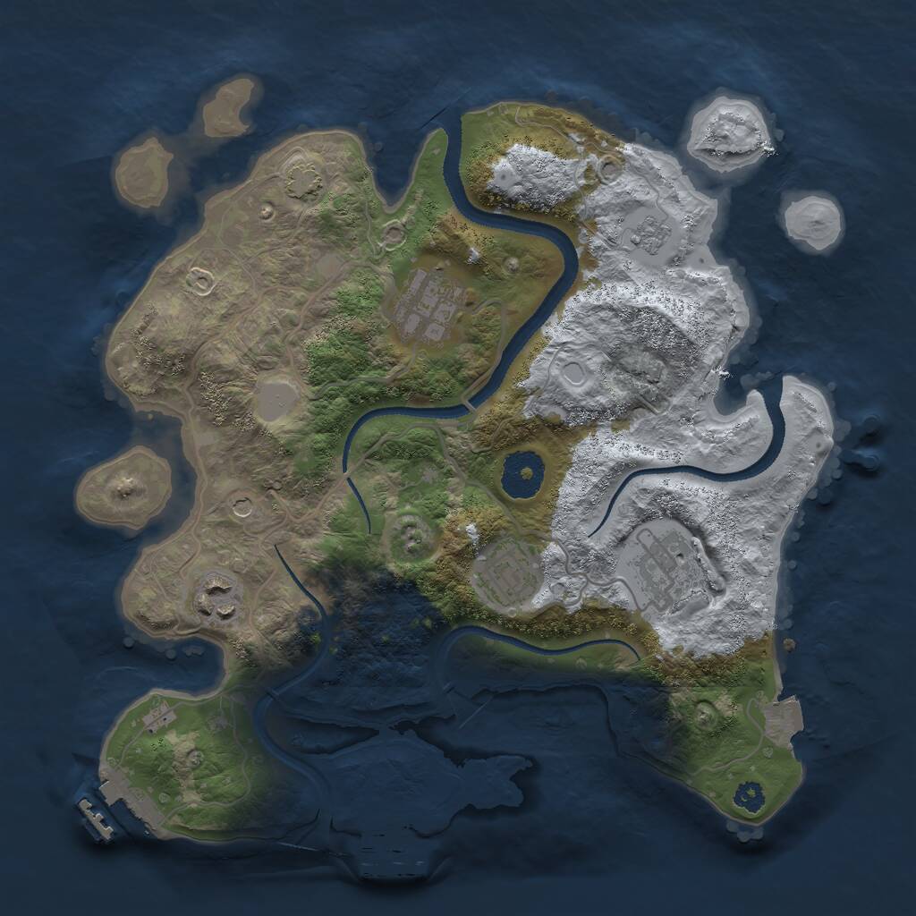 Rust Map: Procedural Map, Size: 3000, Seed: 596206647, 10 Monuments