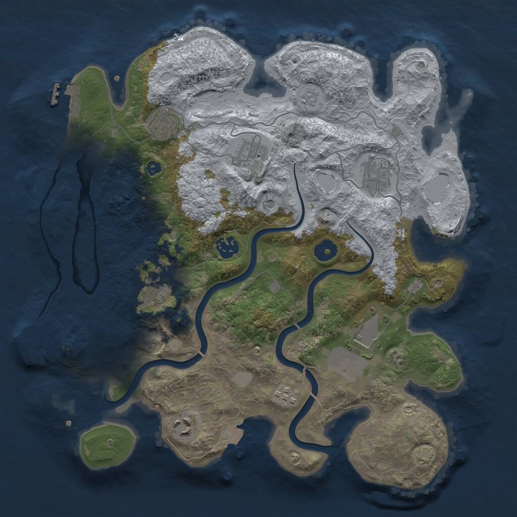 Rust Map: Procedural Map, Size: 3550, Seed: 160358, 14 Monuments