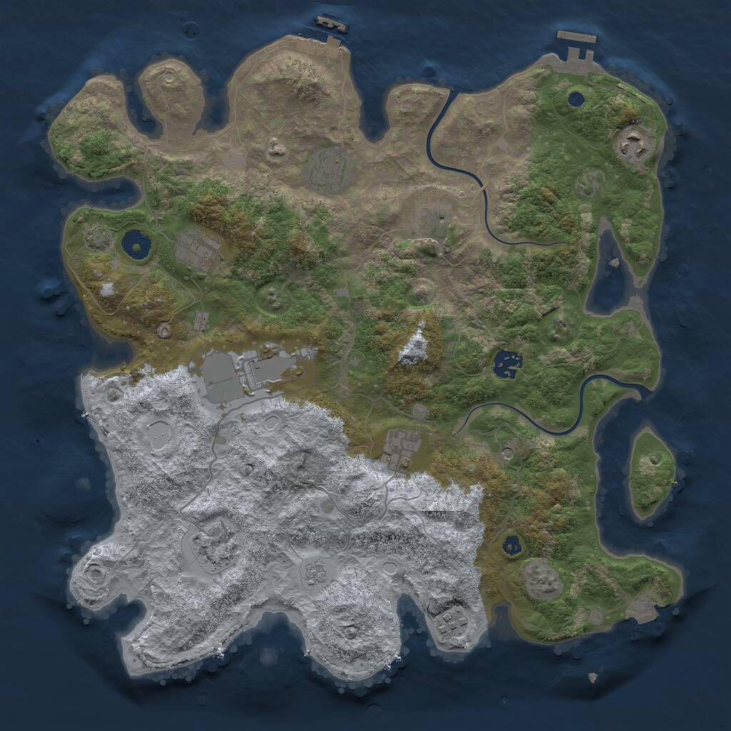 Rust Map: Procedural Map, Size: 3800, Seed: 1520, 15 Monuments