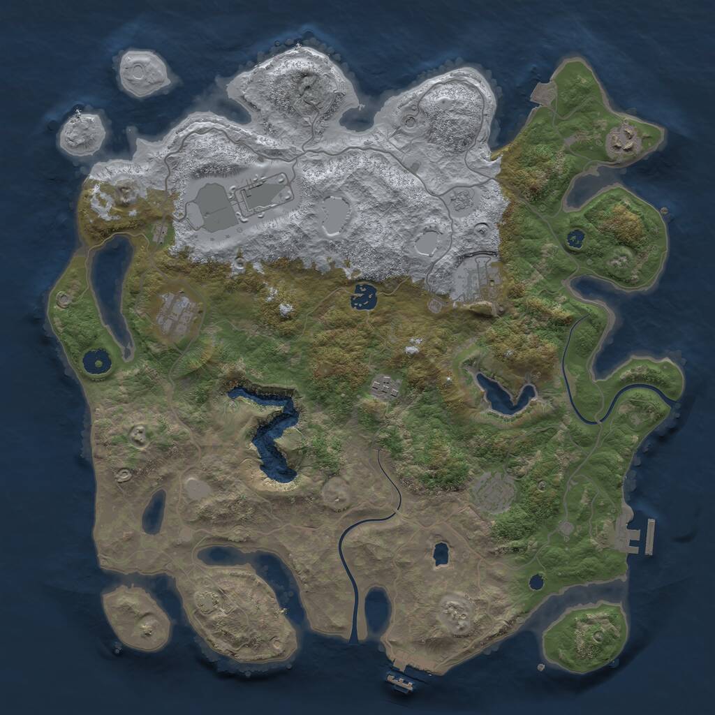 Rust Map: Procedural Map, Size: 4000, Seed: 112492161, 13 Monuments
