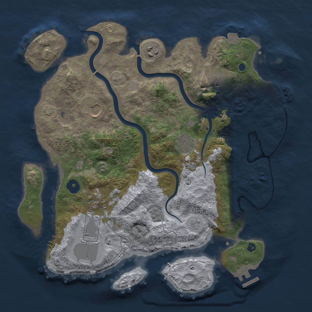 Rust Map: Procedural Map, Size: 3550, Seed: 569995, 13 Monuments