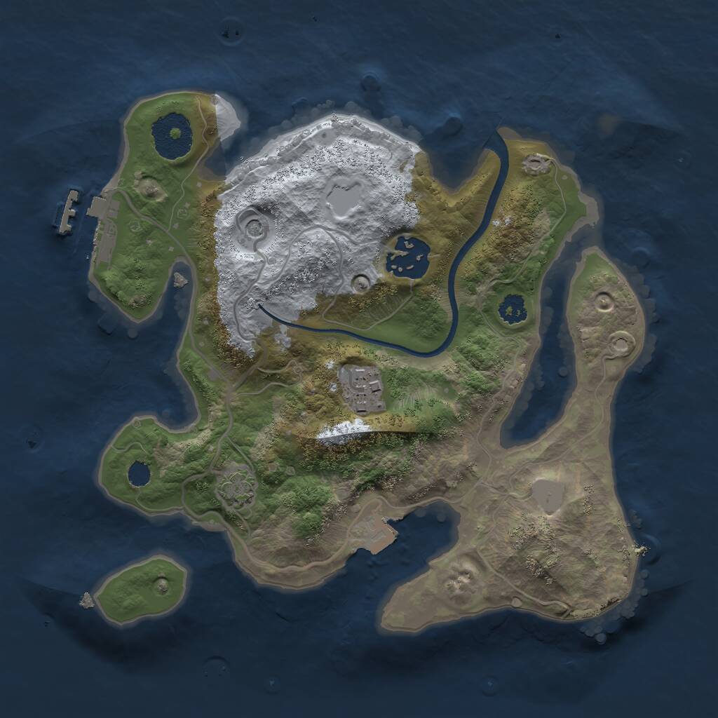 Rust Map: Procedural Map, Size: 2500, Seed: 1946526750, 6 Monuments