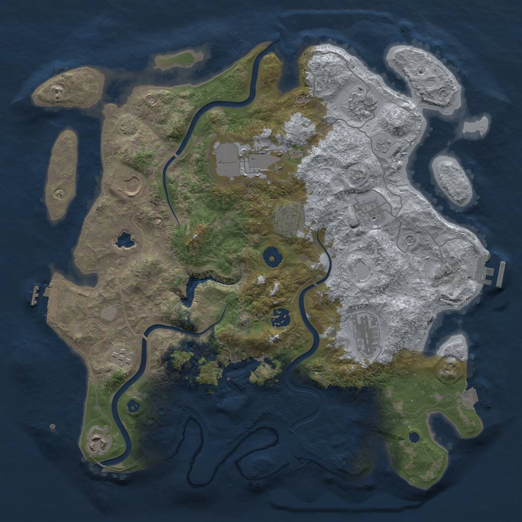Rust Map: Procedural Map, Size: 4000, Seed: 16264192, 15 Monuments