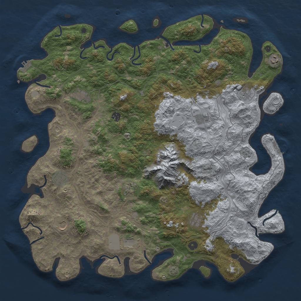 Rust Map: Procedural Map, Size: 5000, Seed: 62349302, 19 Monuments