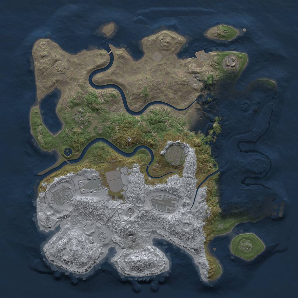 Rust Map: Procedural Map, Size: 3600, Seed: 11504, 13 Monuments