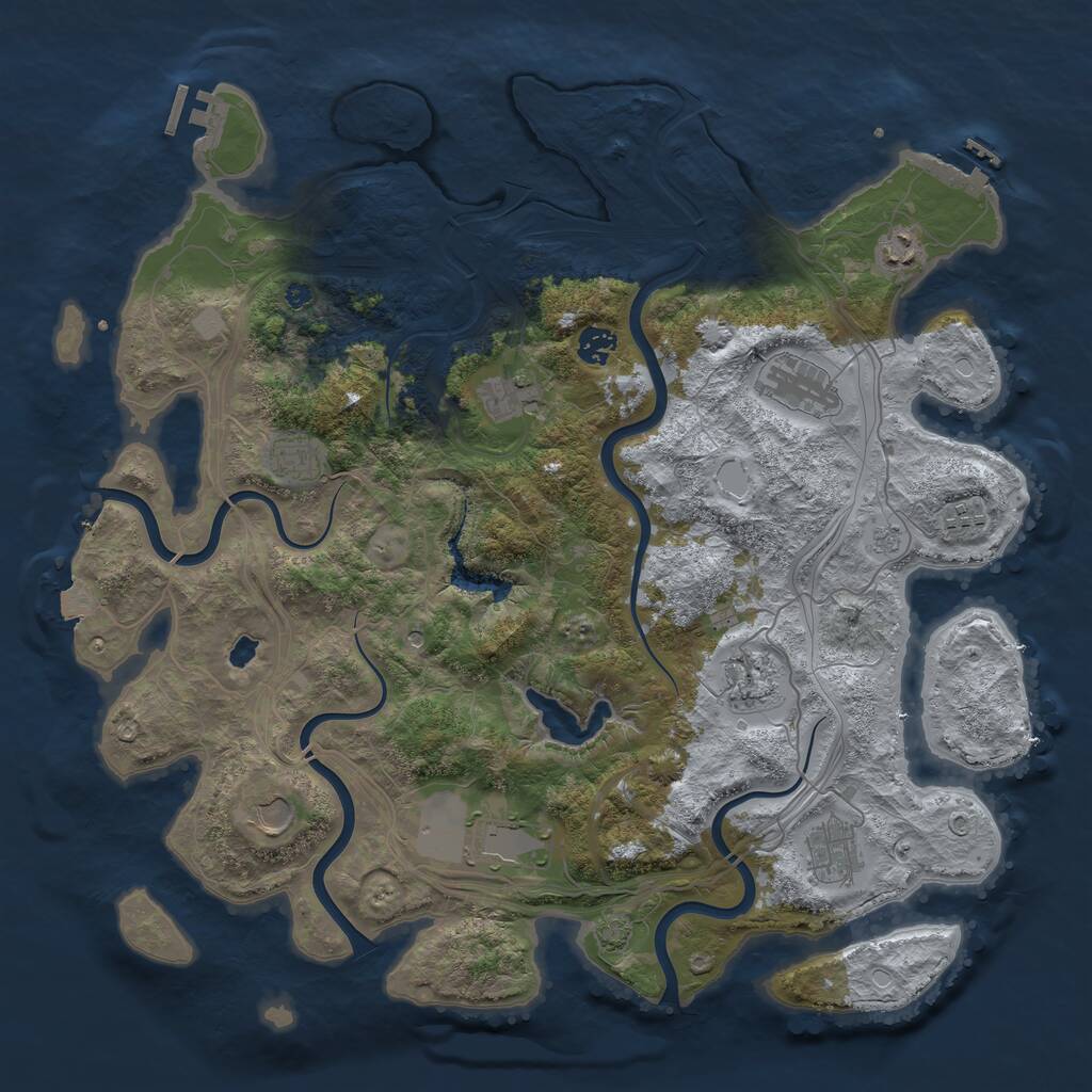 Rust Map: Procedural Map, Size: 4250, Seed: 7312449, 16 Monuments