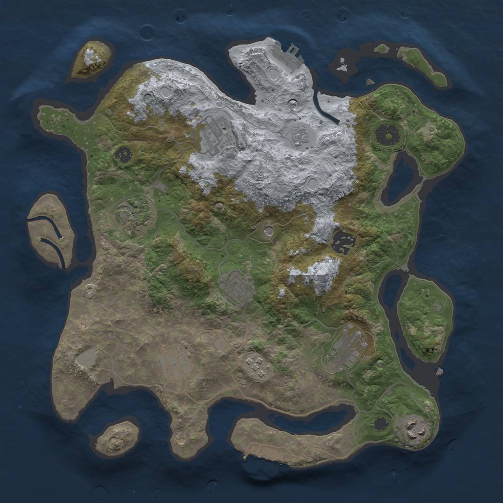 Rust Map: Procedural Map, Size: 3250, Seed: 14366, 15 Monuments
