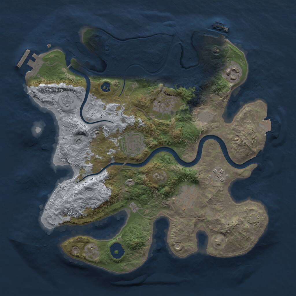 Rust Map: Procedural Map, Size: 3000, Seed: 547329865, 11 Monuments