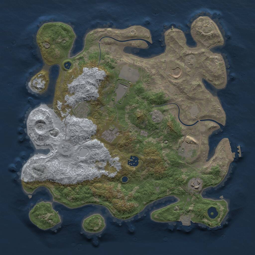 Rust Map: Procedural Map, Size: 3500, Seed: 7164703, 13 Monuments