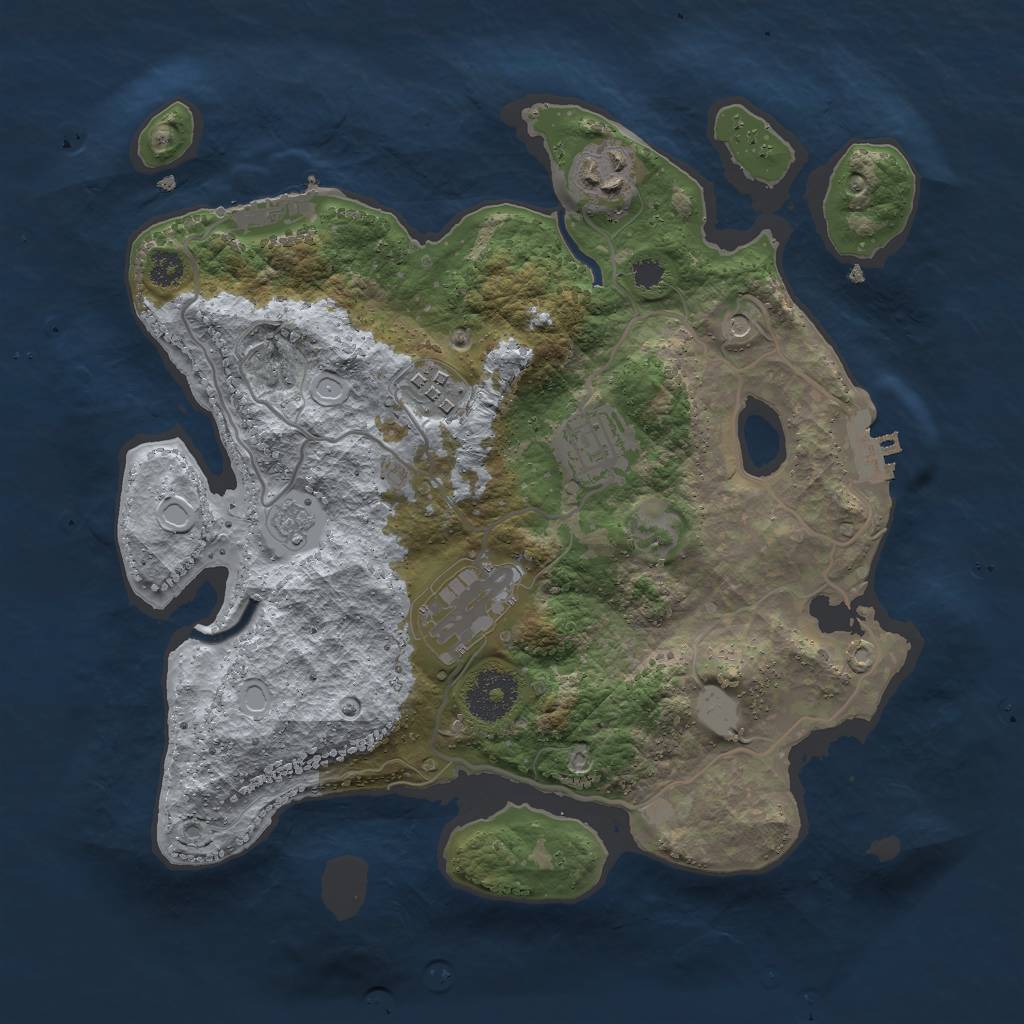 Rust Map: Procedural Map, Size: 3000, Seed: 1279510497, 11 Monuments