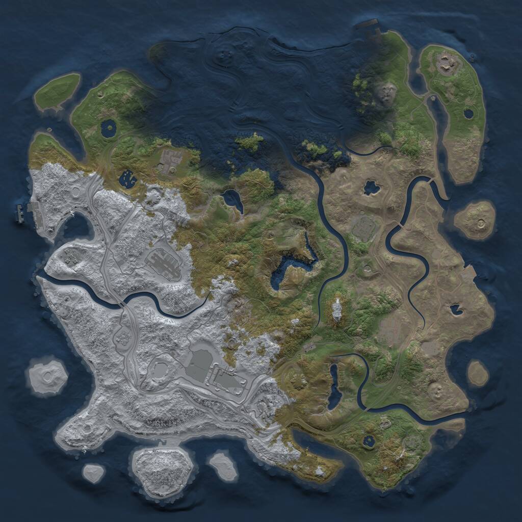 Rust Map: Procedural Map, Size: 4500, Seed: 1483960158, 15 Monuments