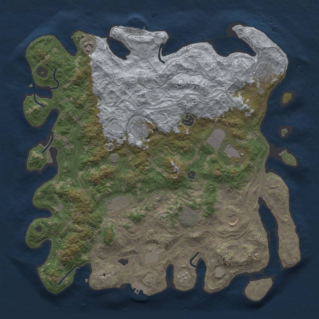 Rust Map: Procedural Map, Size: 4250, Seed: 530814, 18 Monuments