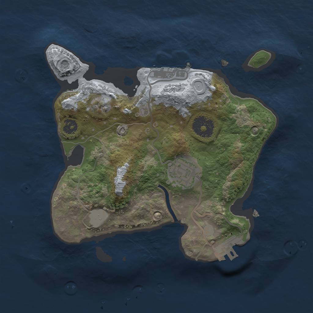 Rust Map: Procedural Map, Size: 2200, Seed: 1489540920, 6 Monuments