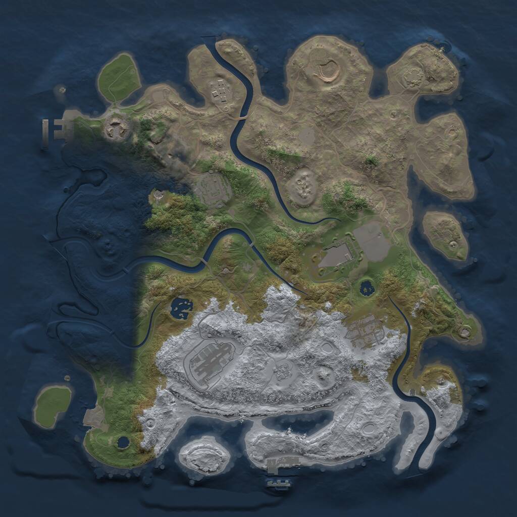 Rust Map: Procedural Map, Size: 3500, Seed: 257430876, 15 Monuments