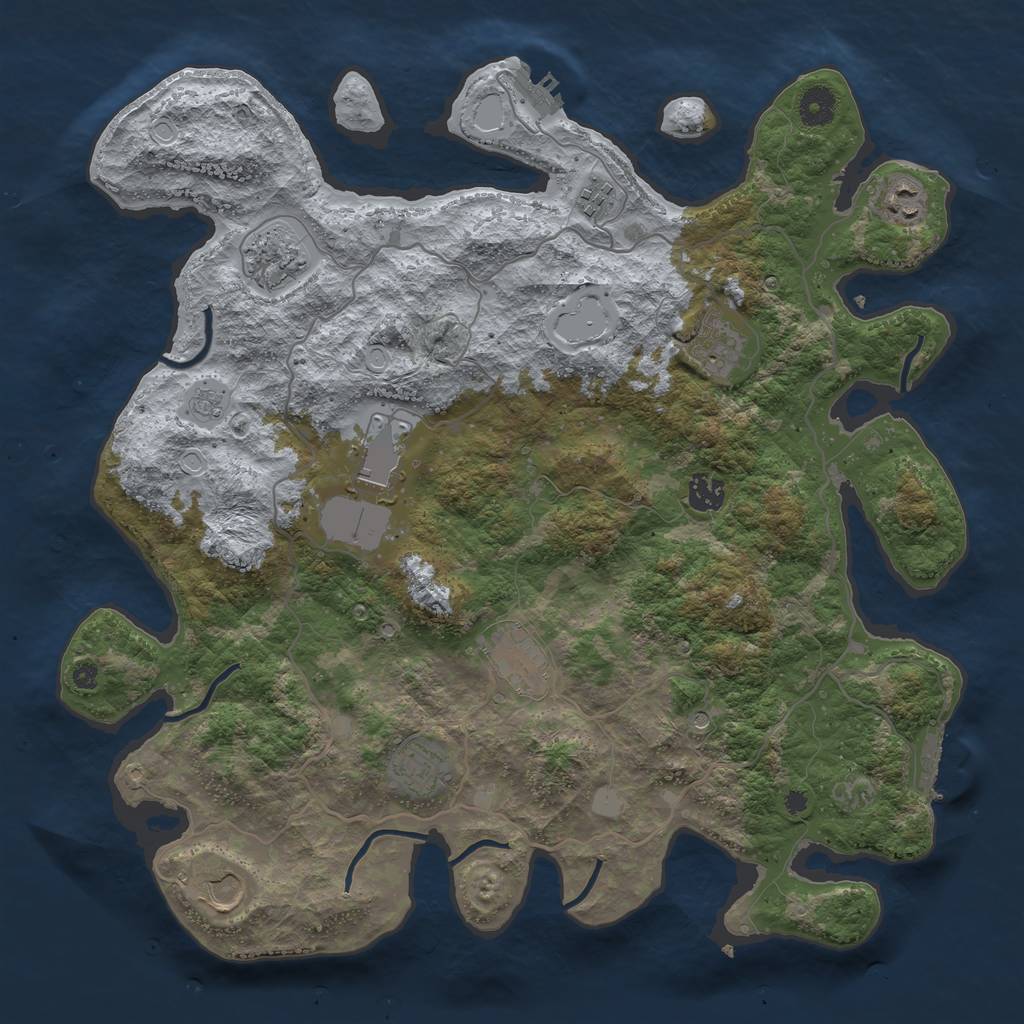 Rust Map: Procedural Map, Size: 4000, Seed: 2260337, 16 Monuments