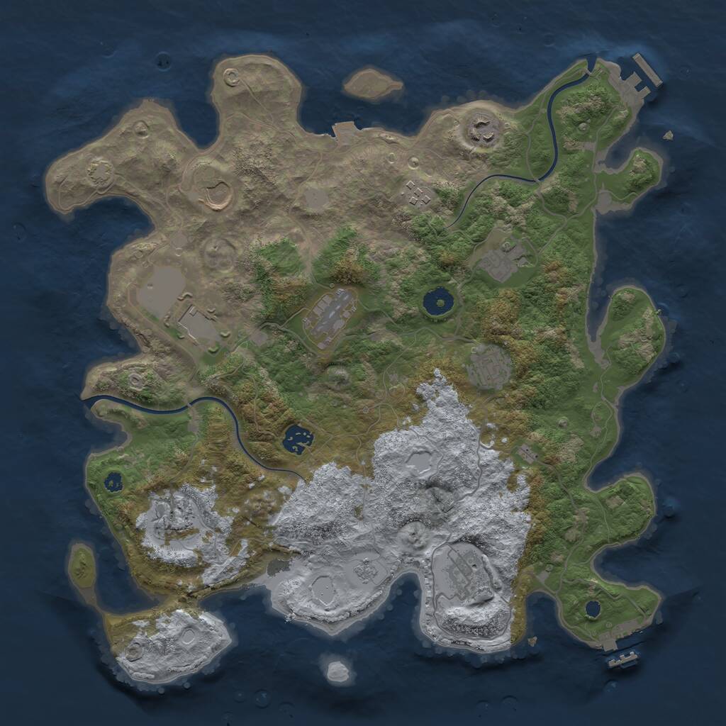 Rust Map: Procedural Map, Size: 3800, Seed: 474828, 15 Monuments