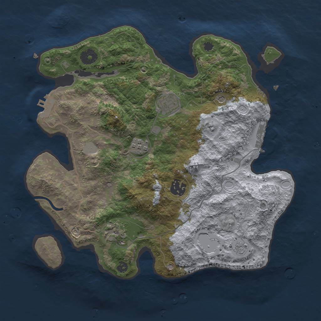 Rust Map: Procedural Map, Size: 3000, Seed: 400299306, 11 Monuments